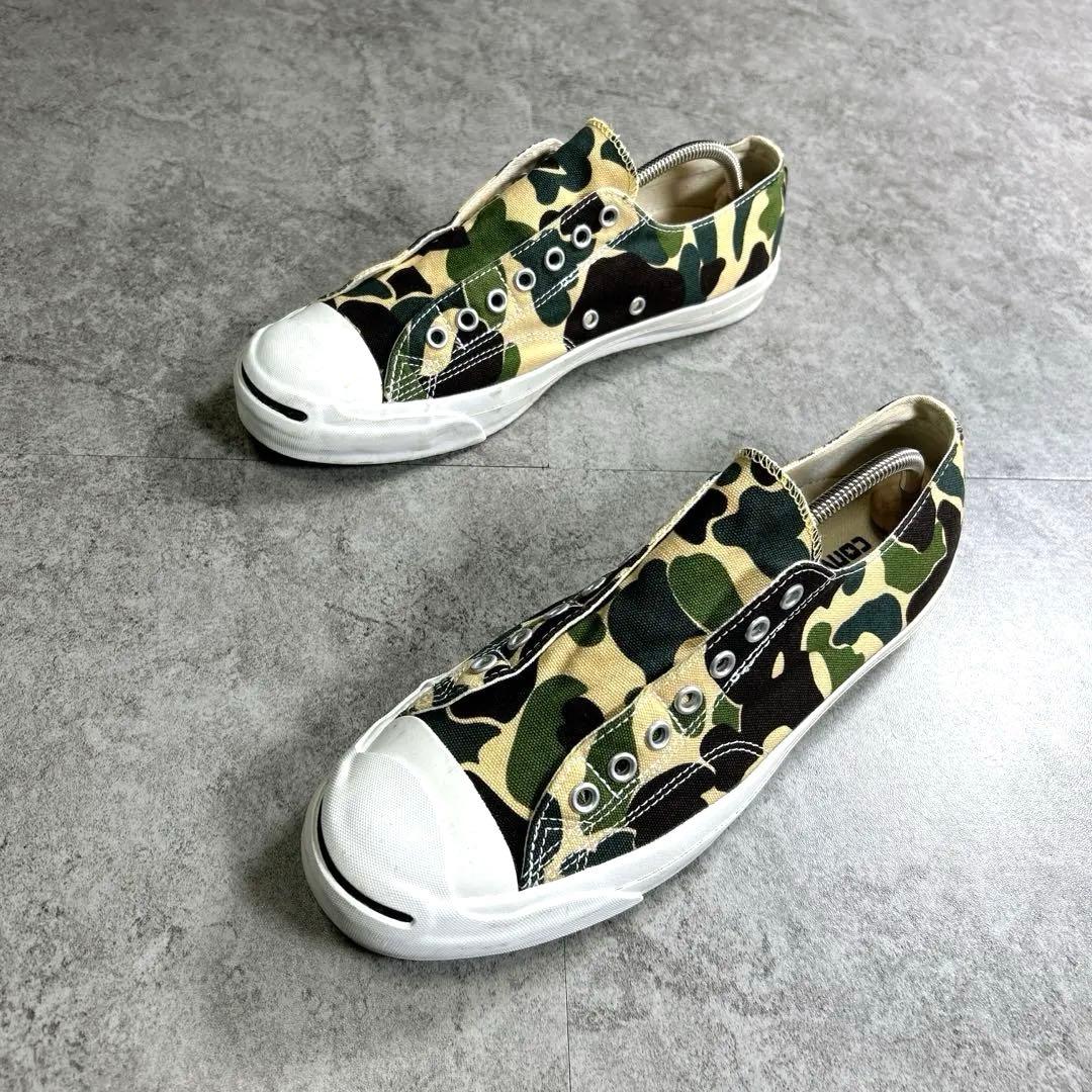 希少【CONVERSE】ジャックパーセル/83カモフラ/迷彩/スリッポン(27