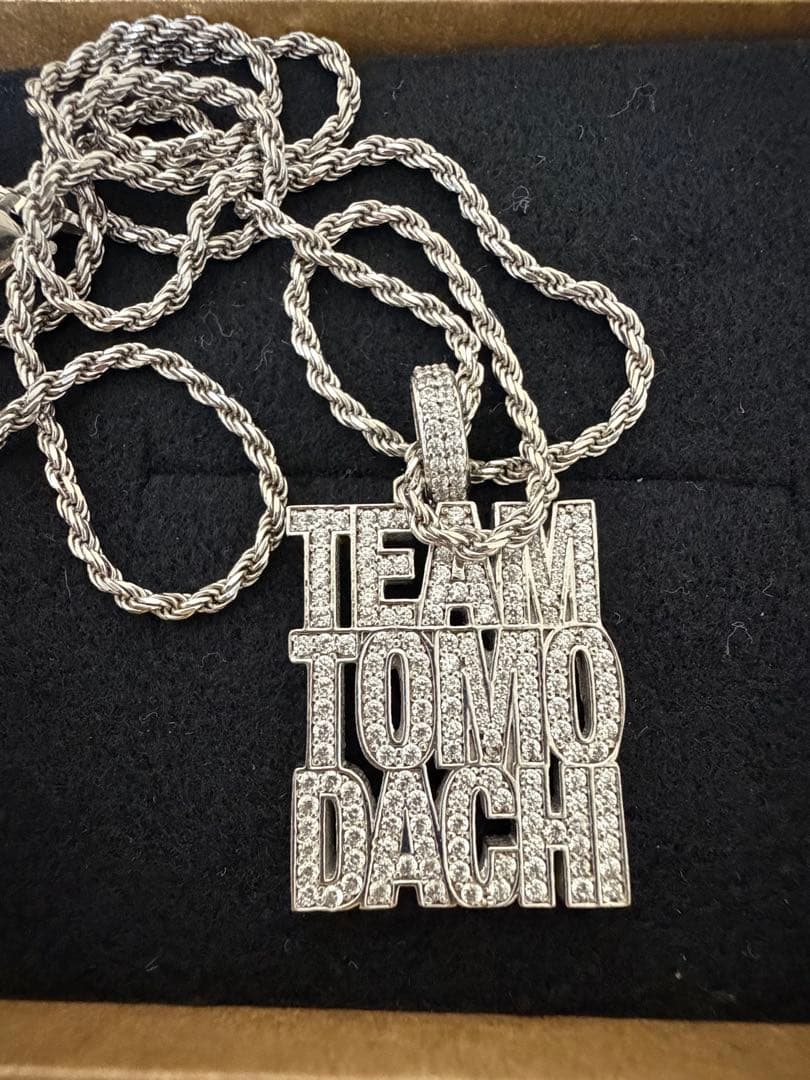 TEAM TOMODACHIネックレス　ジルコニアストーン有りタイプ。 CZダイヤ 幅3mm テニスチェーン 18k ネックレス テニスネックレス