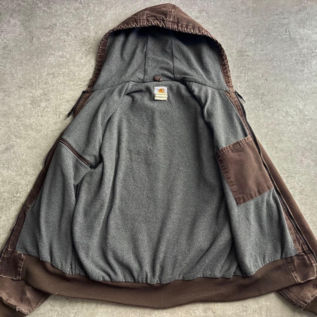 00's□carhartt【S】アクティブジャケット フェード ブラウン 裏ボア