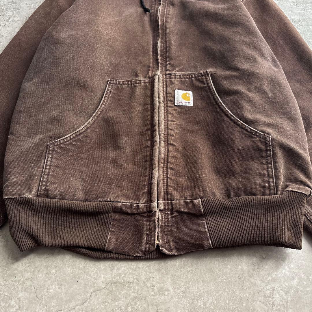 00's□carhartt【S】アクティブジャケット フェード ブラウン 裏ボア