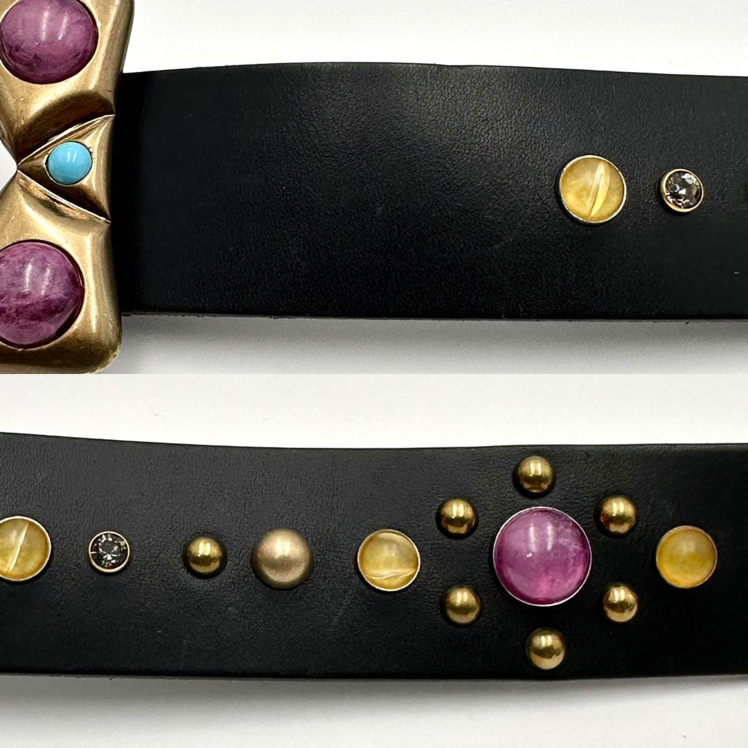 希少✨ ドルチェ＆ガッパーナ カラーストーン ベルト マルチカラー