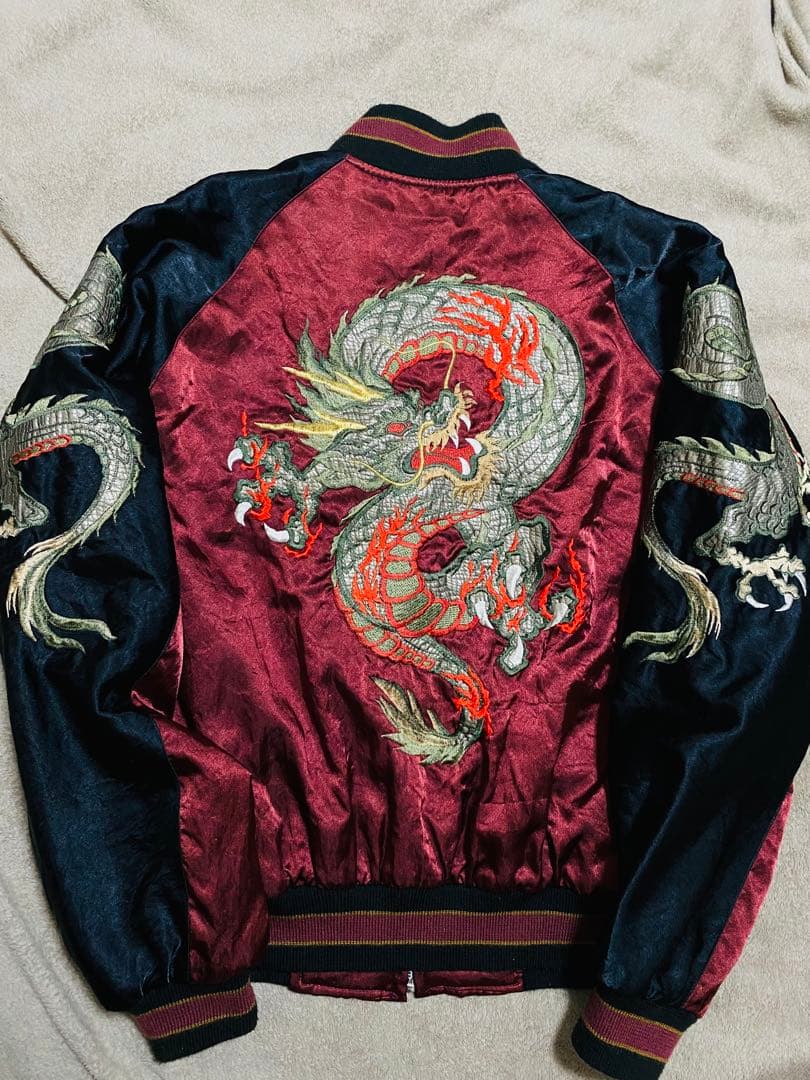 90s vintage handmade 龍 日本限定 スカジャン サテン
