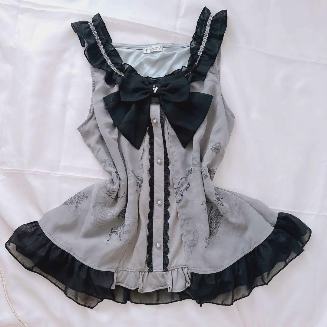 axes femme ビッグリボン キャミソール フリル 平成 y2kバレエコア