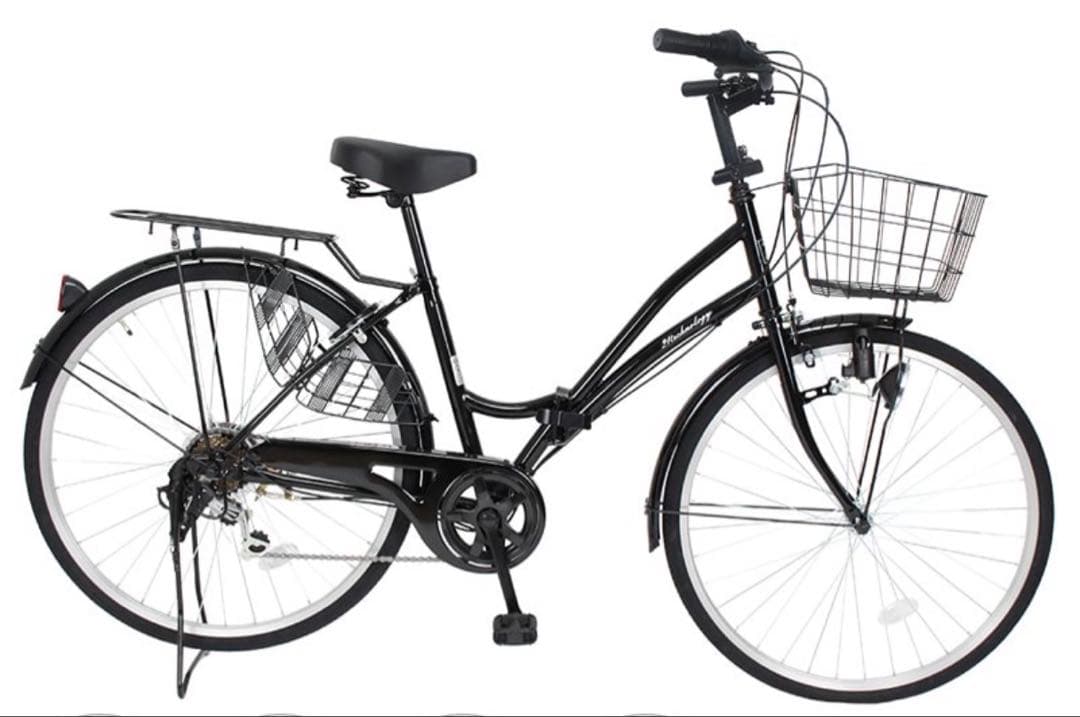 ブラック シティサイクル 前カゴ付き