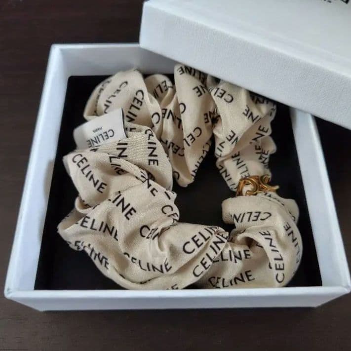 セリーヌ レイユール ロゴデザイン シュシュ ヘアアクセサリー 極美品