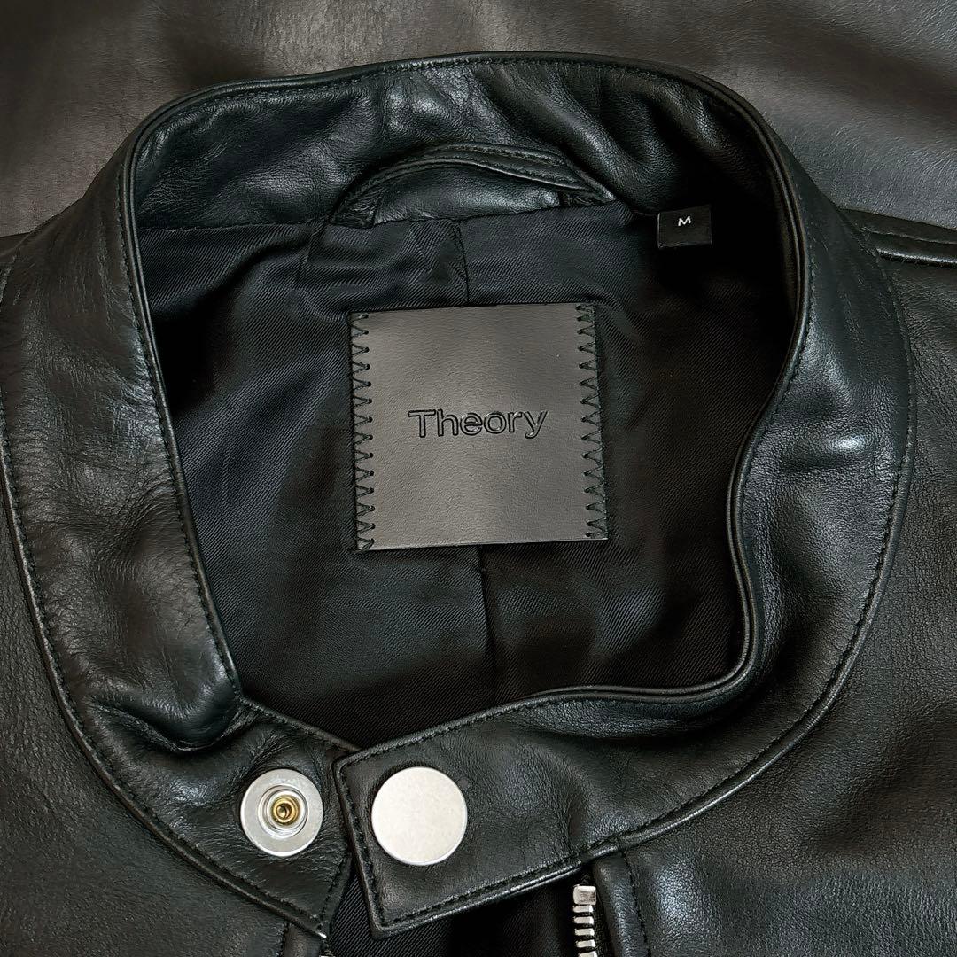 美品】Theoryセオリー シングルレザーライダースジャケット 牛革