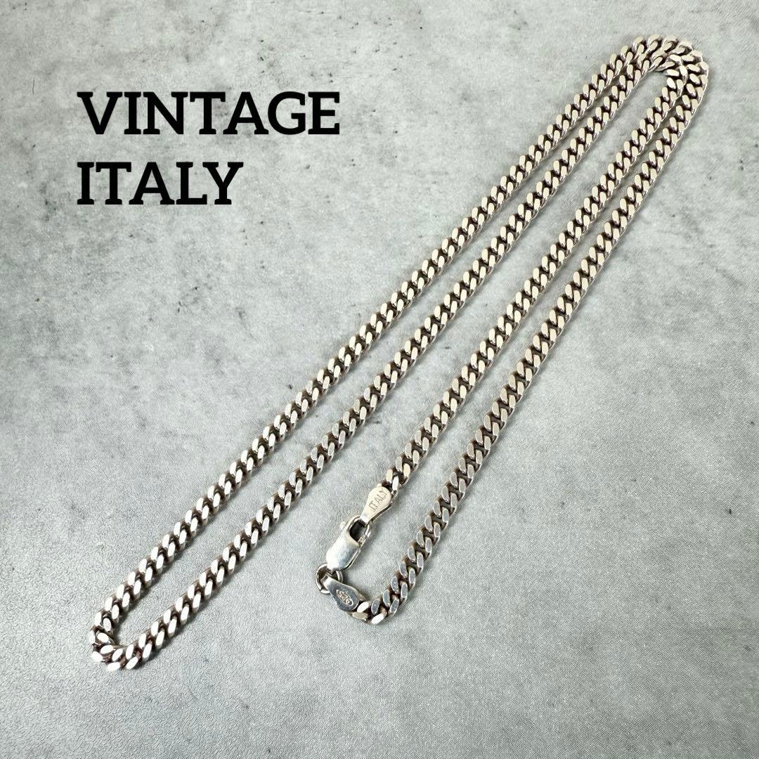 VINTAGE ITALY 喜平チェーン シルバー925 ヴィンテージ　50cm シルバー925 喜平チェーン ネックレス 50cm 幅8mm sv925 喜平