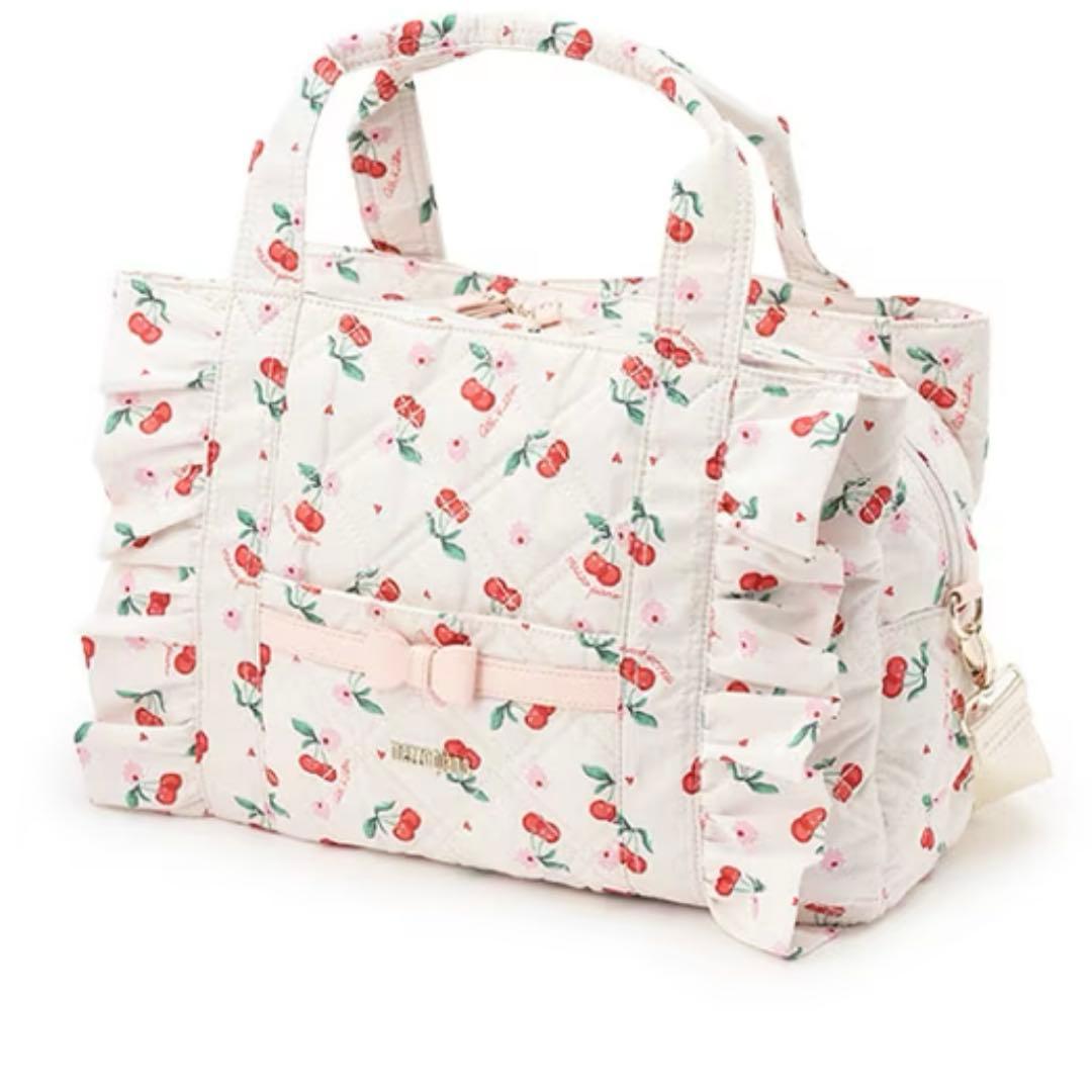 新品　メゾピアノ×キャスキッドソン　マザーズバッグ　　チェリー柄 mezzo piano Cath Kidston マザーズバッグ チェリー ホワイト