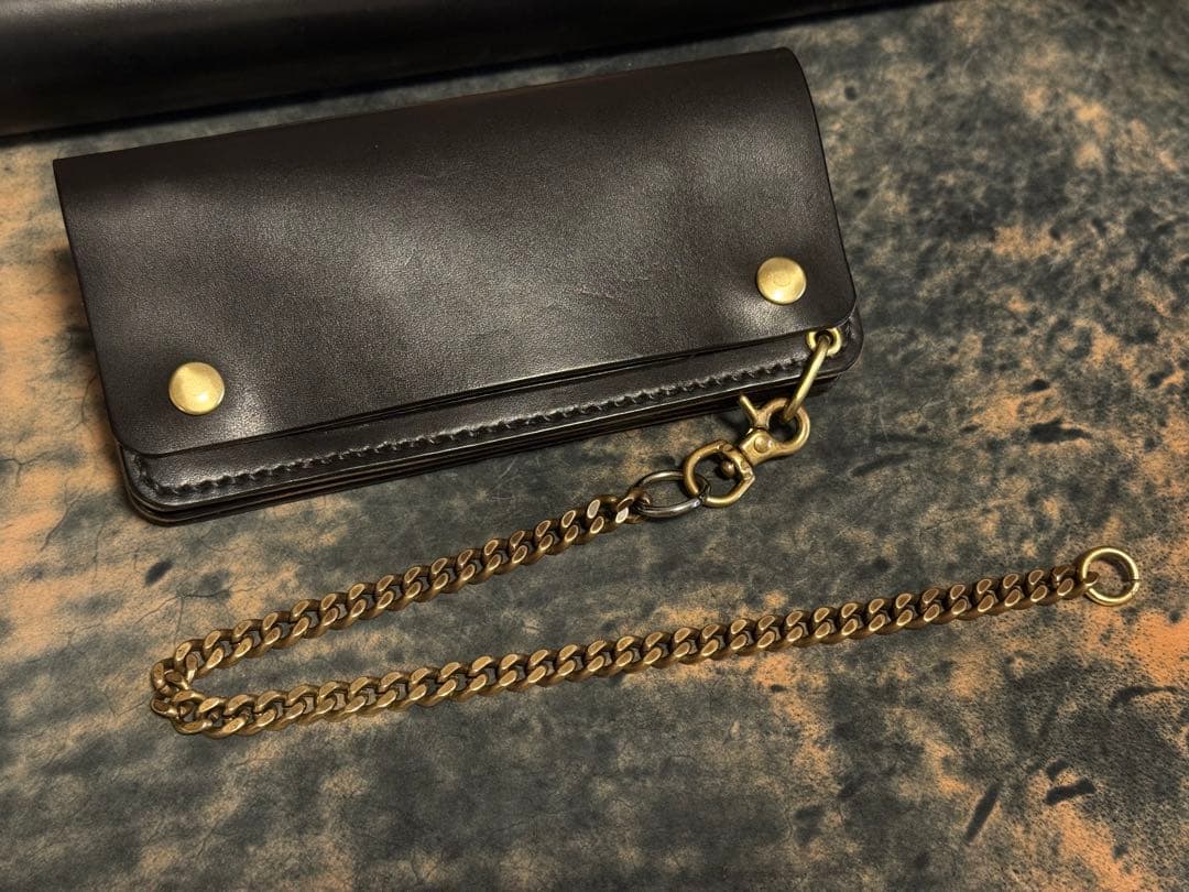 [わか]超希少!GUIDI社ホースバット黒トラッカーウォレット