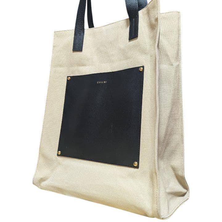 CULLNI Leather Pocket Canvas Tote トートバッグ