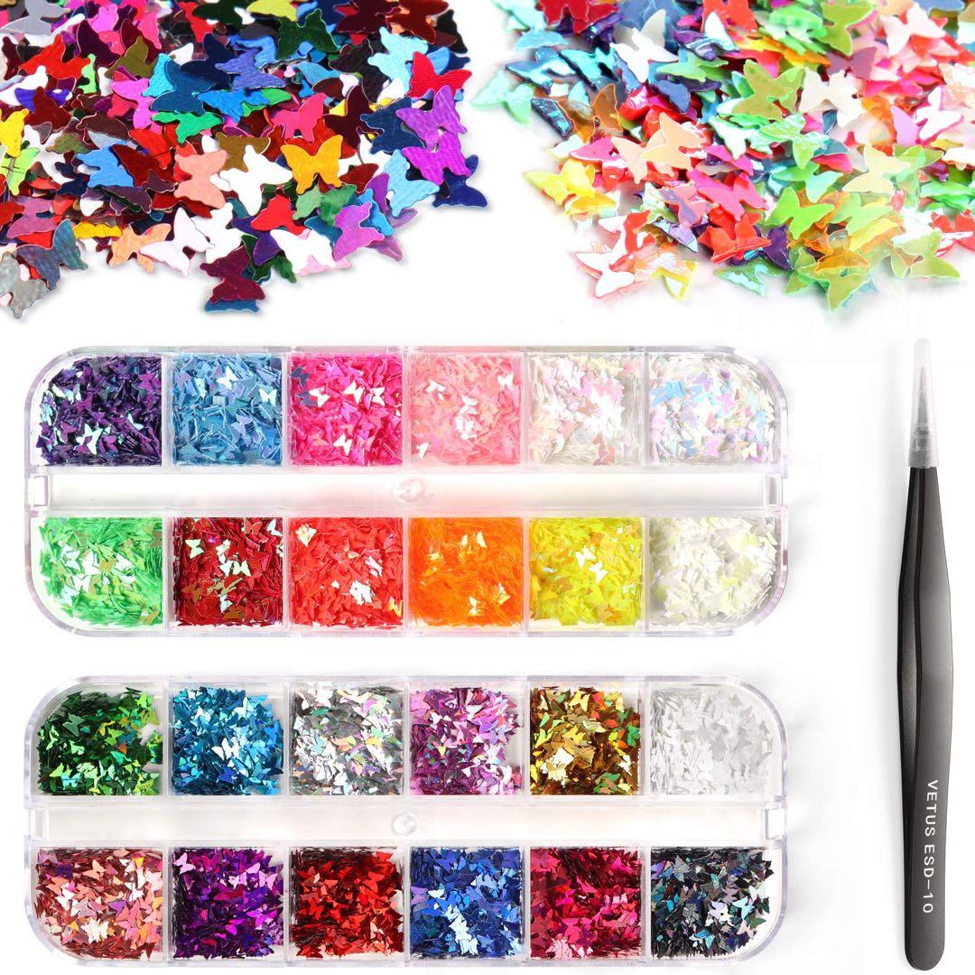 花信風 24色 極薄ネイルパーツ蝶