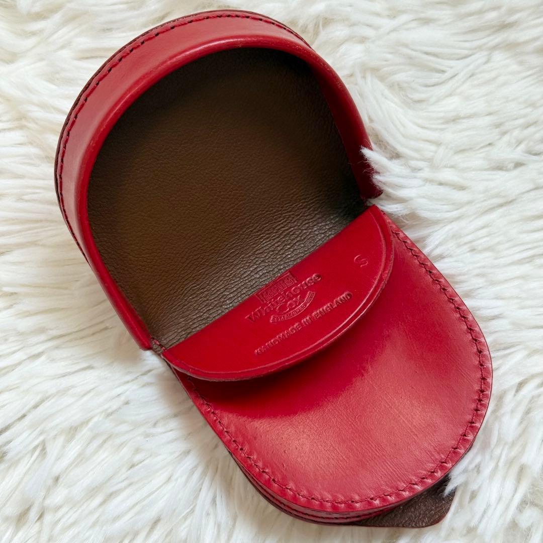 【希少】ホワイトハウスコックス 馬蹄型 ケース ブライドルレザー レッド