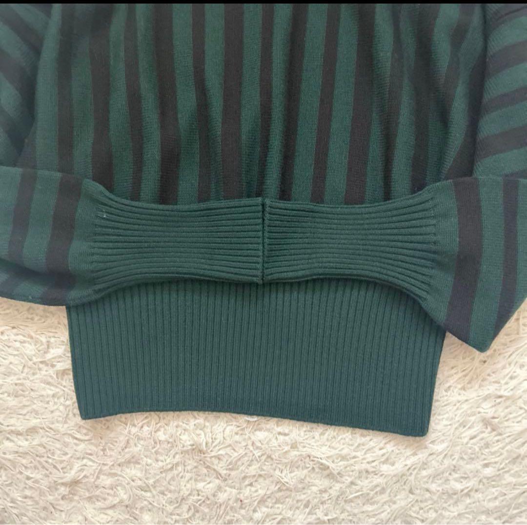 S*Q様 MARNI ダークグリーン ブラック ストライプ ニットM - メルカリ