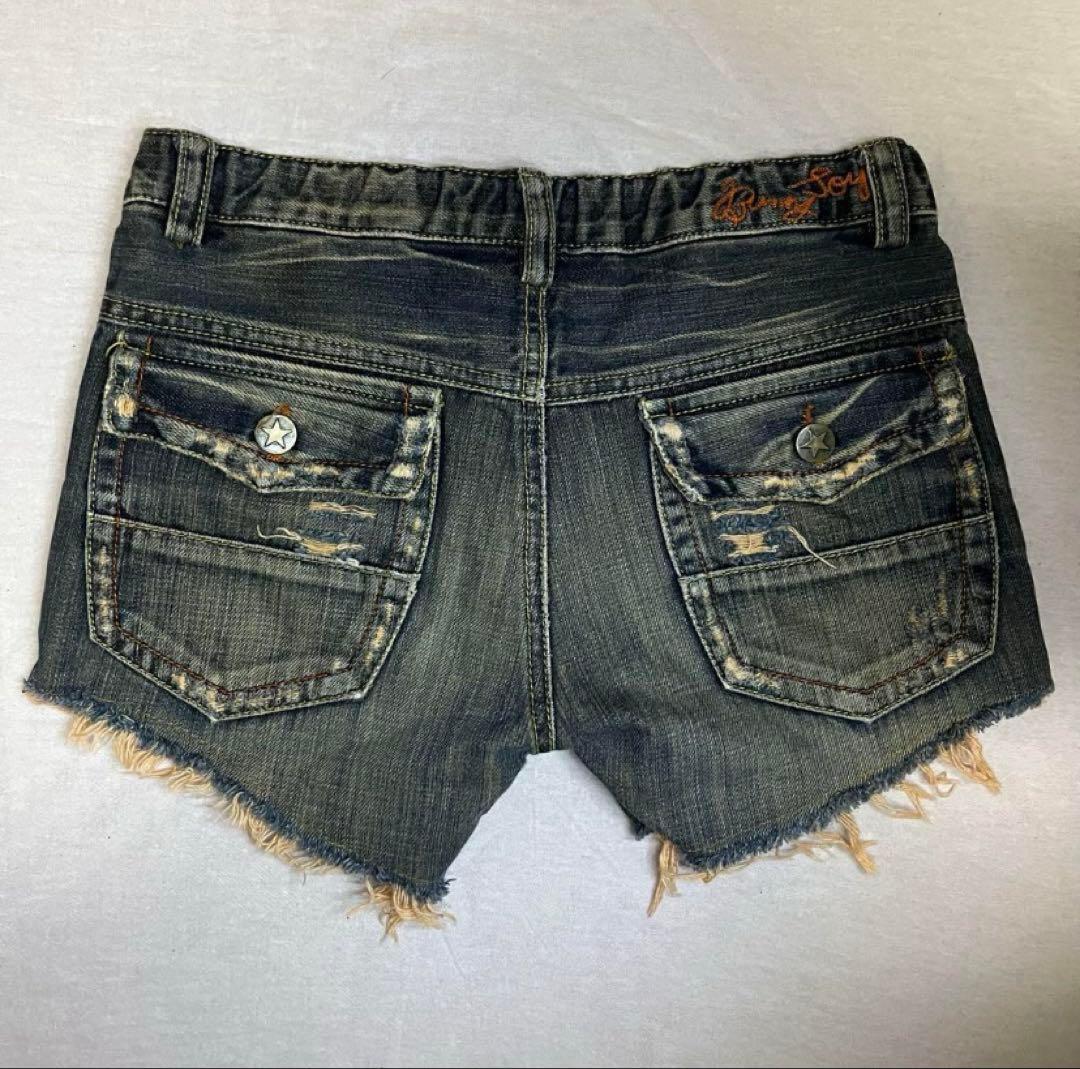 00s Y2K 平成 ギャル グランジ ダメージ デニム ショーパン 短パン
