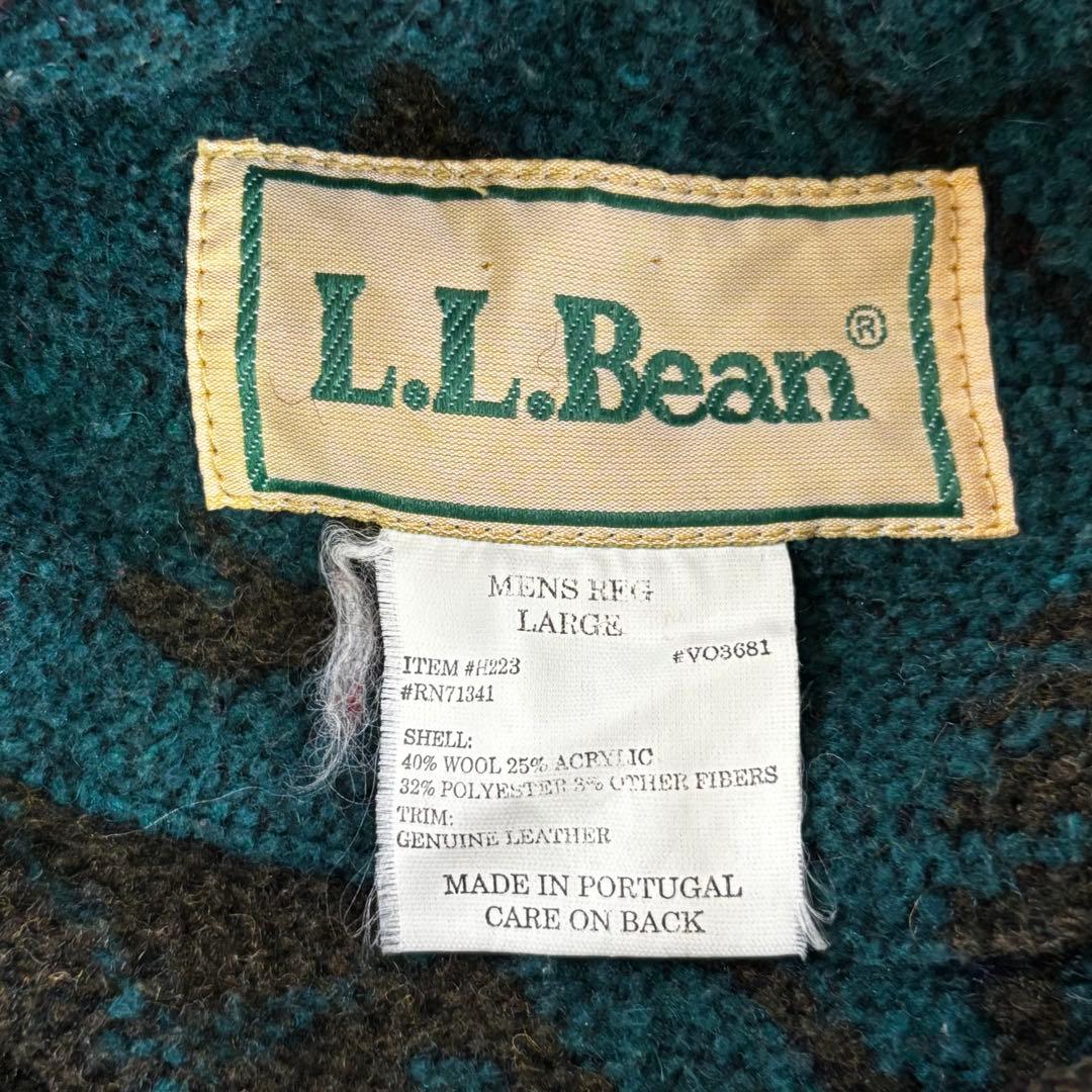 【名作】90s L.L.Bean ネイティブ柄 ウールジャケット フード付 L