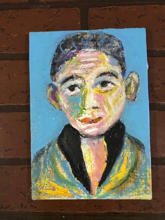 空飛ぶ画家の糸川裕志のポップアートの人物画、長男の文英です、膵臓癌の専門医