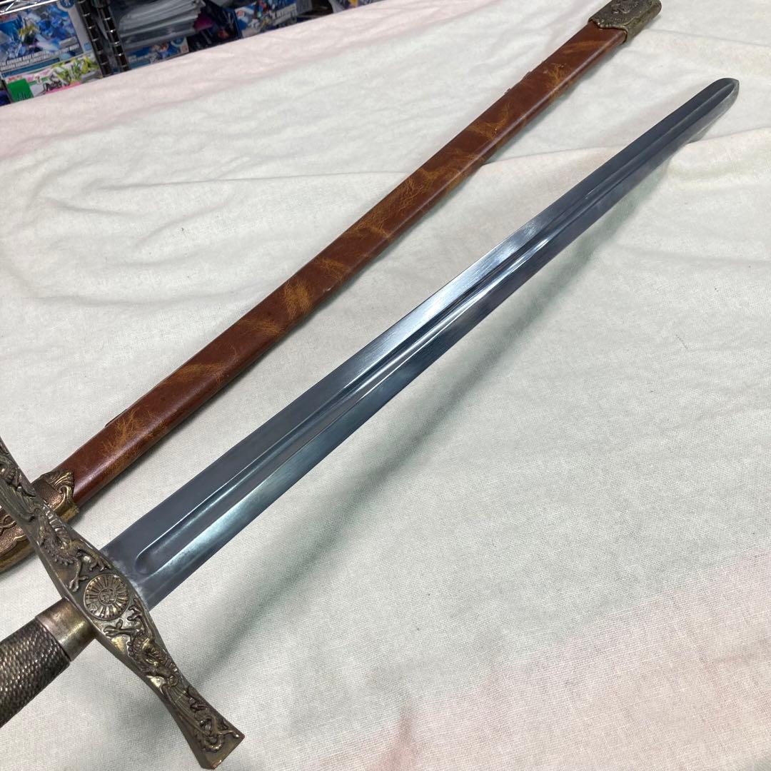 西洋剣 エクスカリバー 模造刀 金属製 実物大 1/1 レプリカ 壁飾り