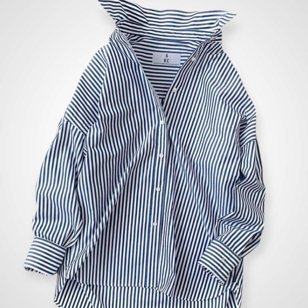 新品同様 カレンソロジー 23AW &RC ストライプ コットン ビックシャツ