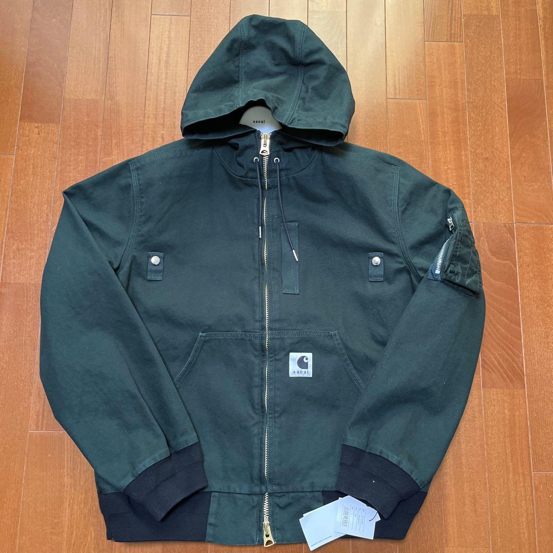ジャケット・アウター sacai carhartt wip hooded green 3 Carhartt WIP sacai x Carhartt WIP Washed Duck Hooded Blouson