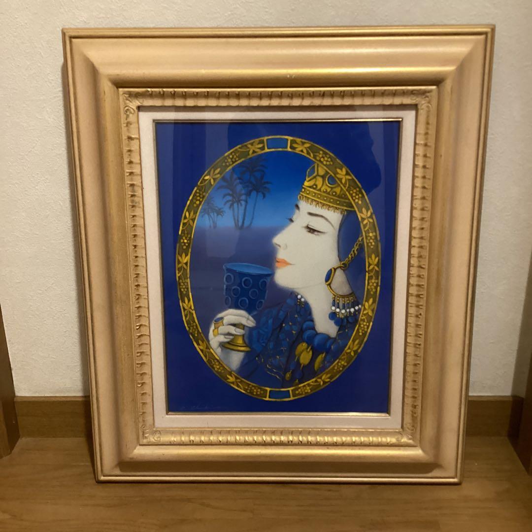 大久保千尋　【　油彩画　タイトル　マグリブの王妃　】　F6号　額装仕立　即決品