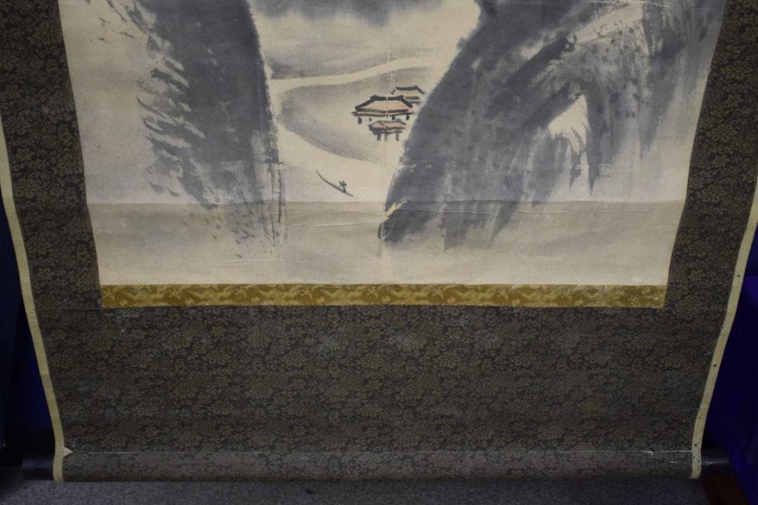 真作/谷文晁/山水図/大幅/源覚三の桐極箱付/布袋屋掛軸HG-752 - メルカリ