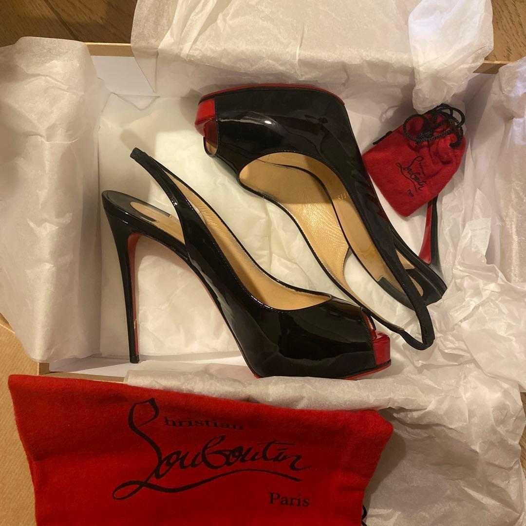 【花】ルブタン パンプス BLACK 37 RED