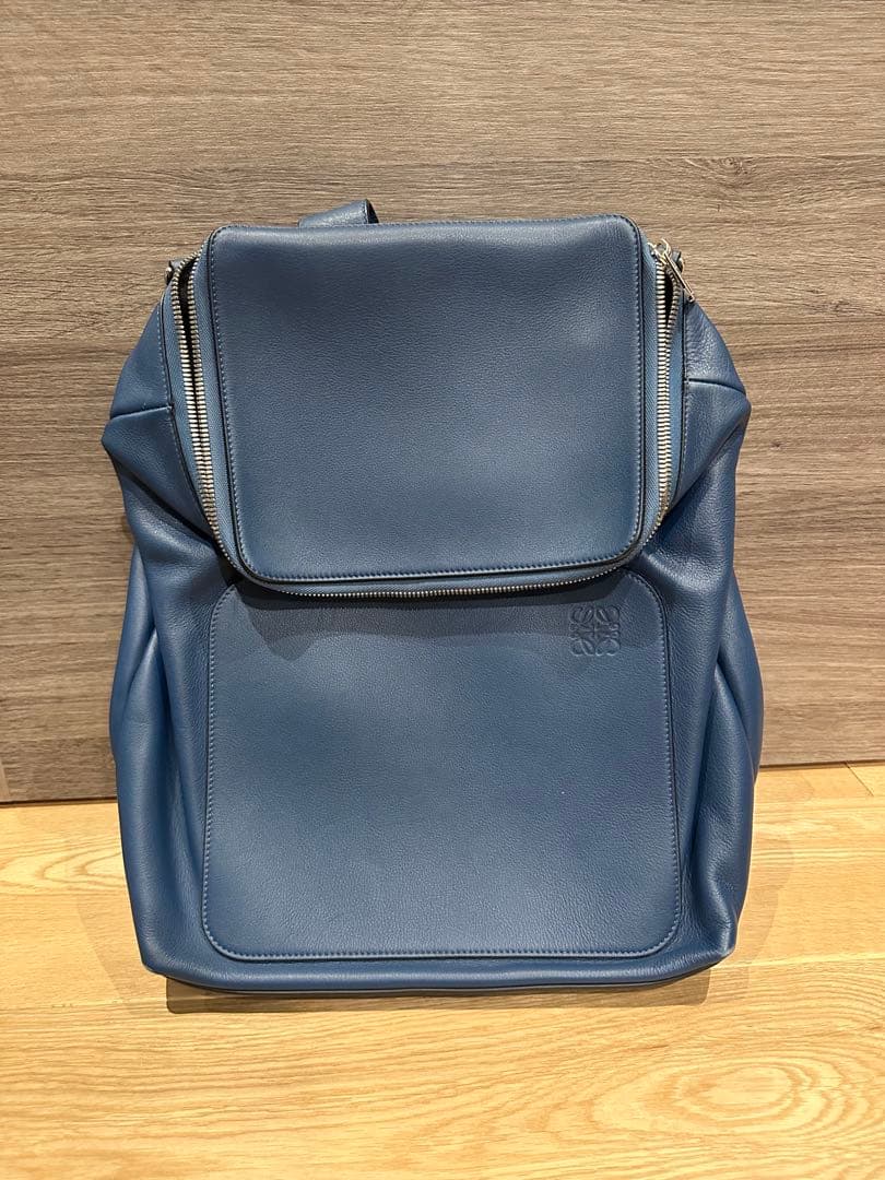 ロエベ(Loewe) ゴヤ バックパック 316.30.P40 レザー ブルー ロエベ LOEWE リュックサック バックパック GOYA ゴヤ 316.30.P40