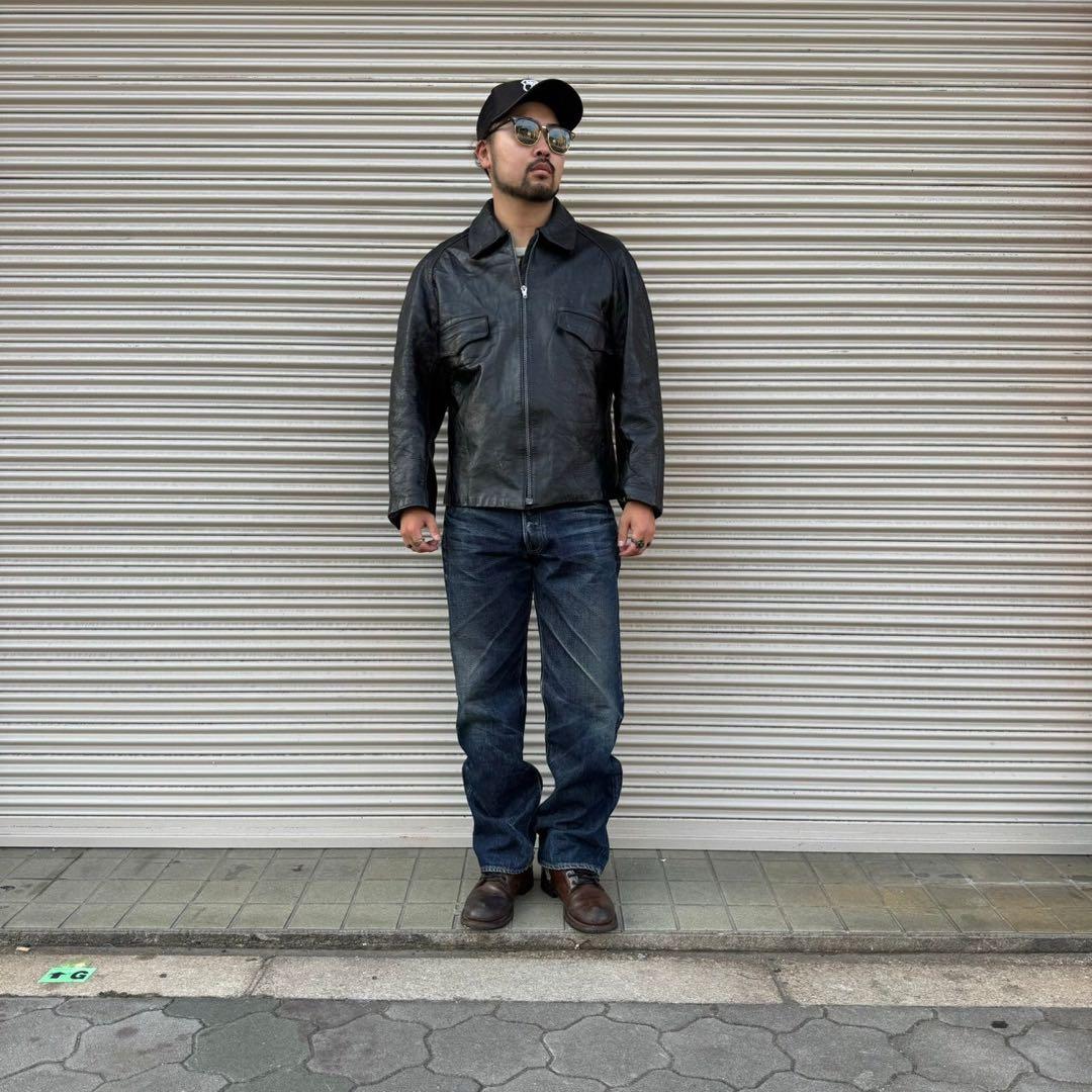 40s 50s イタリア軍 実物 モーターサイクル ジャケット ライダース L