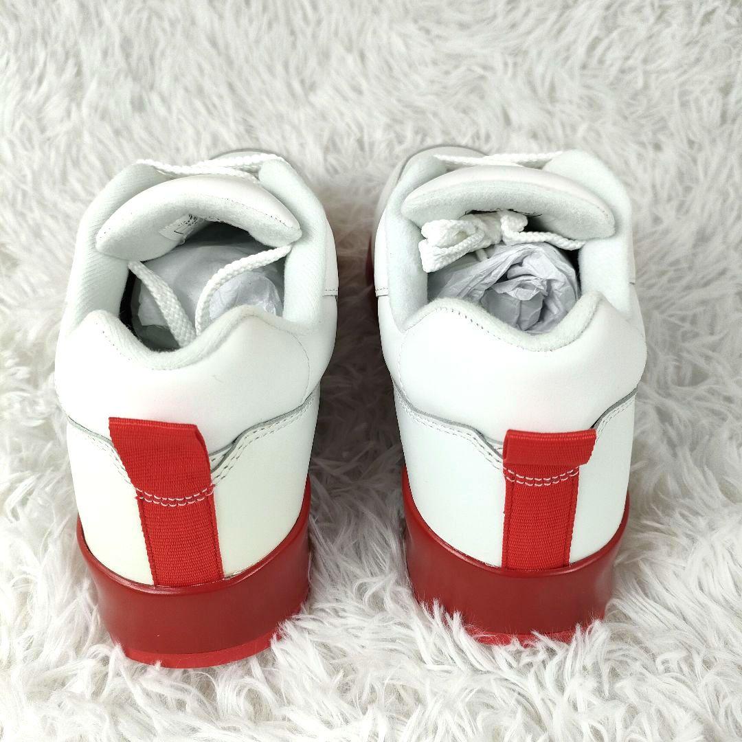 新品未使用♪ サンガッチョ にゅ スニーカー 本革 白 赤 厚底 24.5cm