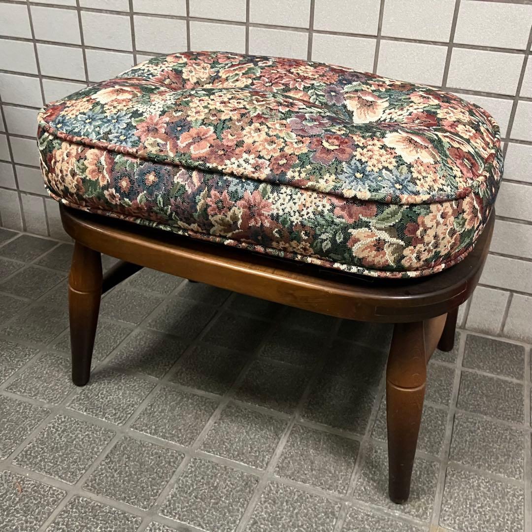 ヴィンテージ 飛騨家具 飛騨産業 乗鞍 オットマン　キツツキ 民芸 飛騨スツール 飛騨産業 北海道民芸家具 スツール カバーリング オットマン おしゃれ