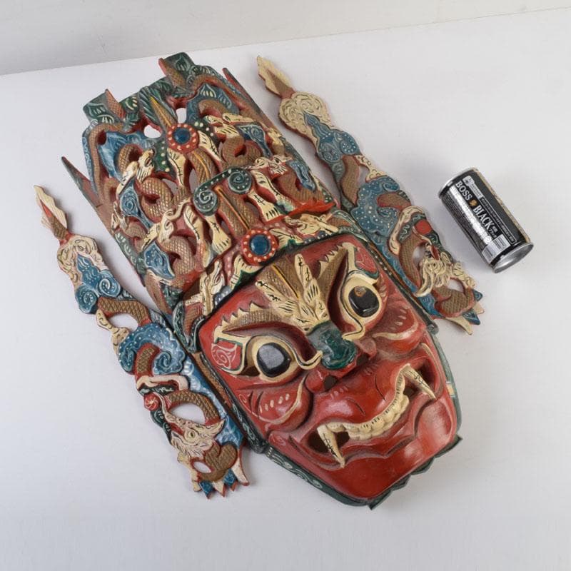 バリ島　インドネシア　彩色木彫　面　壁掛　N　9207A 楽天市場】【1000円割引クーポン配布中】 石のレリーフ（木彫り