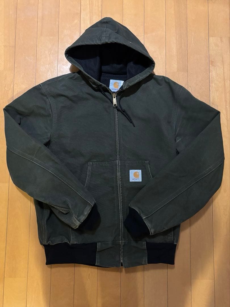 80s USA製 Carhartt アクティブジャケット MOS モスグリーン