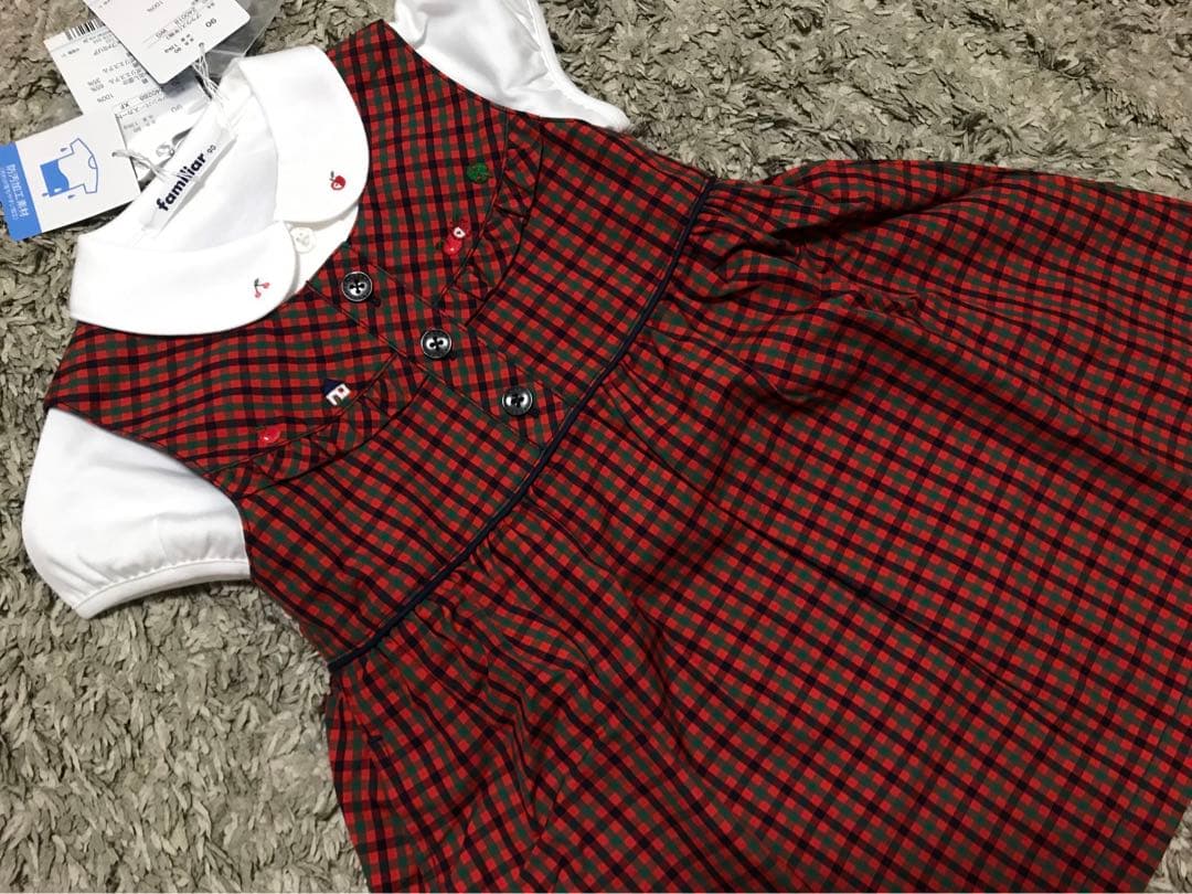 ファミリア　ジャンパースカート＆ブラウス　90 新品未使用タグ付き