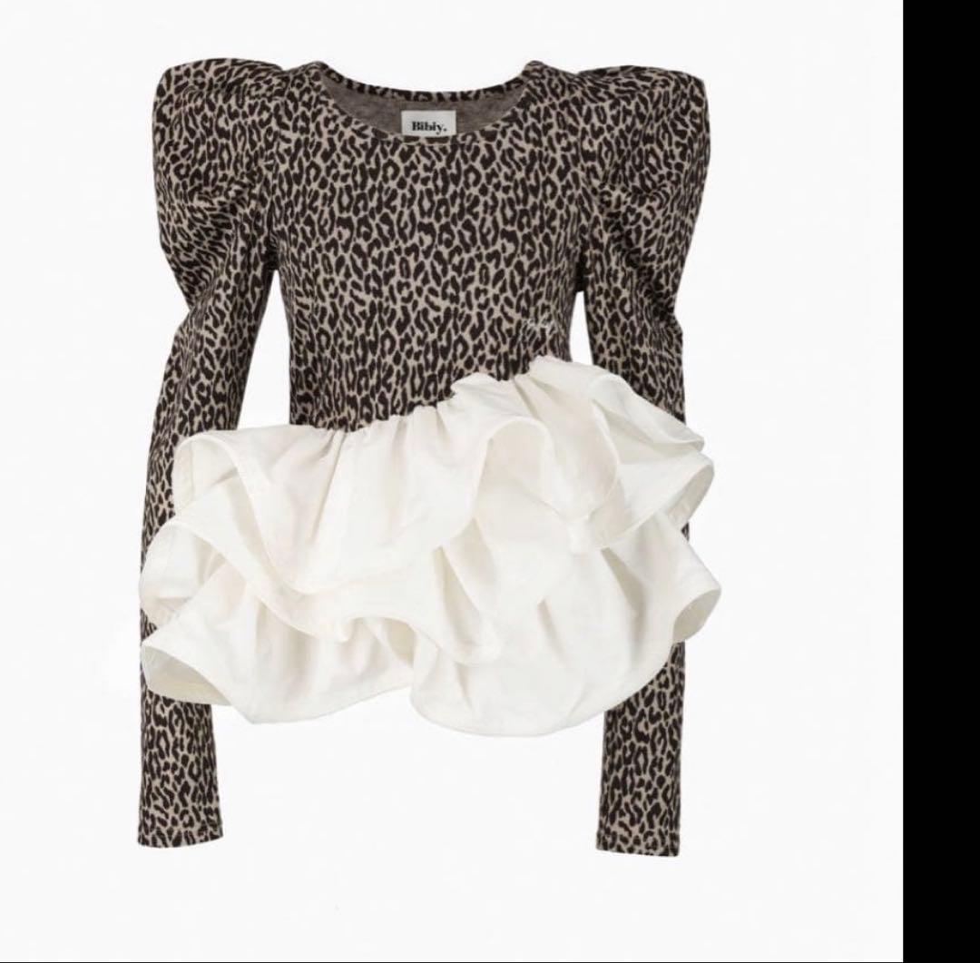 bibiy EFFIE PEPURAMU LEOPARD TOP - メルカリ