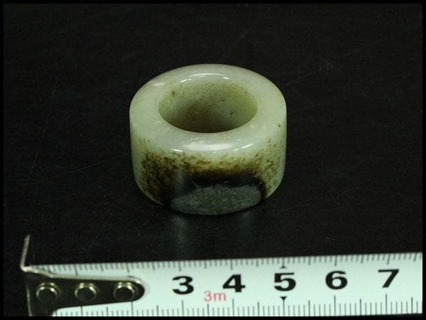 中国美術 白砡 環 φ3.5cm(K-LC677)
