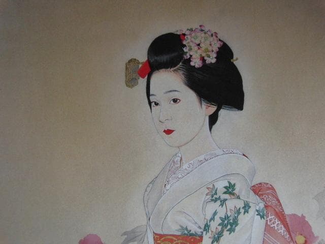 青山亘幹、【舞妓】、希少な額装用画集より、新品額装付、状態良好