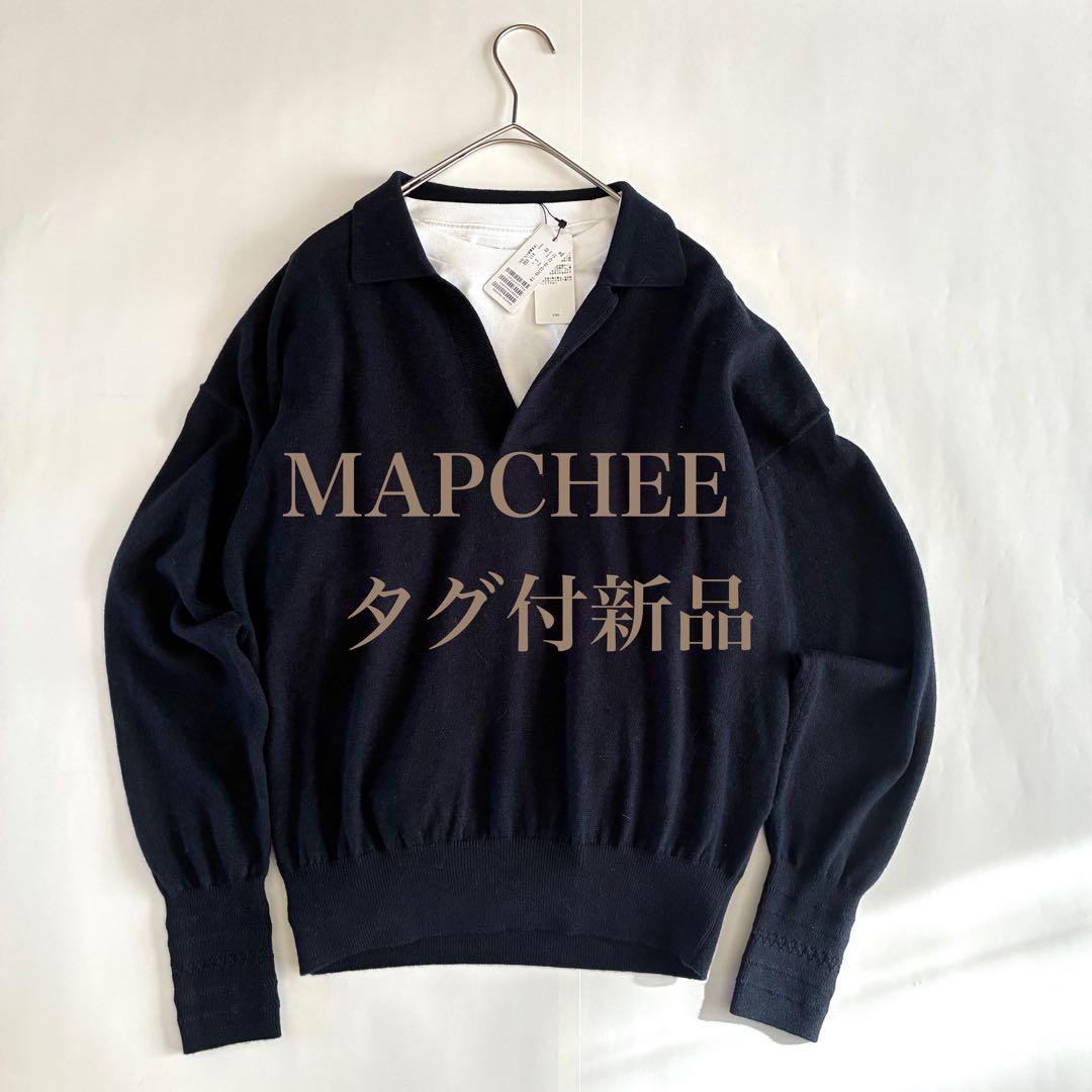 タグ付き新品　マカフィー　ニット　コットンウール ポロプルオーバー MACPHEE（マカフィー） ニット セーター コットンウール ポロプル