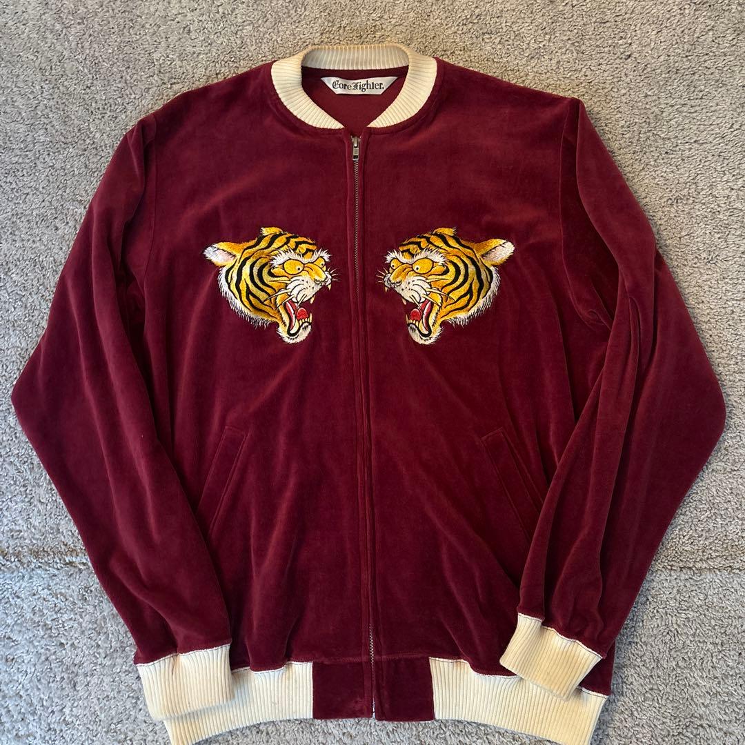 Core Tighter ベロアスカジャン　ビンテージ　虎刺繍