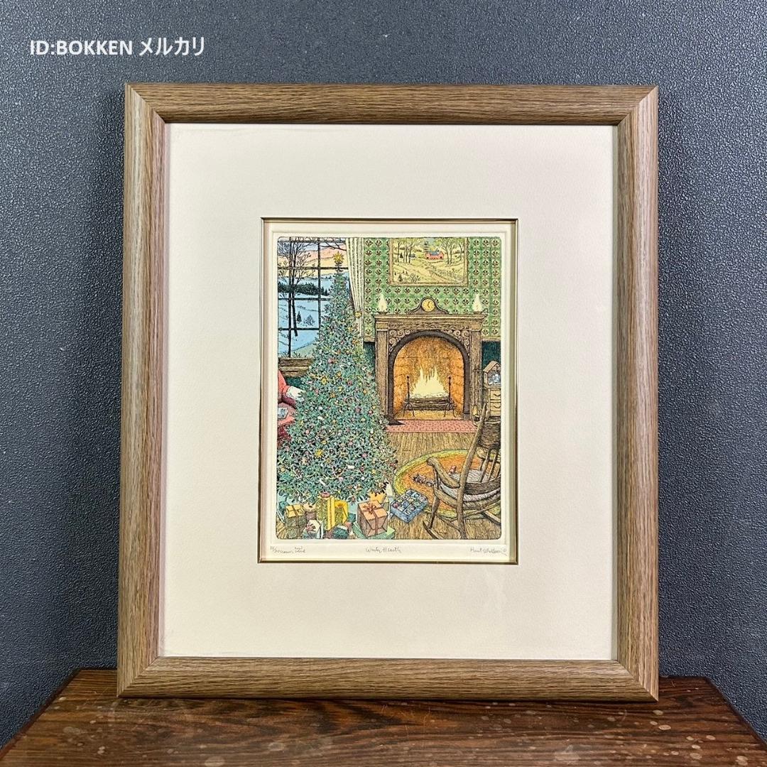 美品 スーザン・ハント・ウォルコッツ「WINTER～」銅版画 直筆サイン入