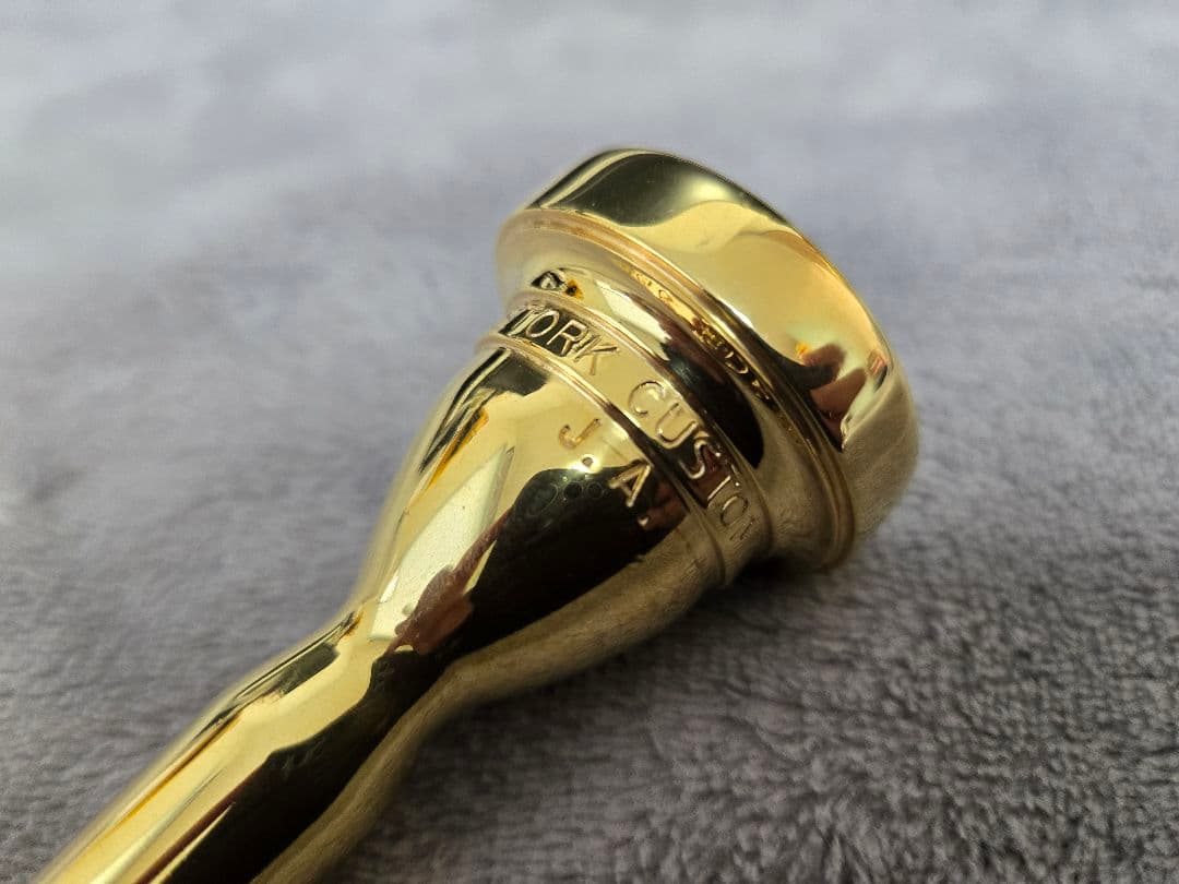 ストーク　JA トロンボーン　マウスピース　太管　金メッキ バック トロンボーンマウスピース (ラージシャンク) リム・カップ金メッキ