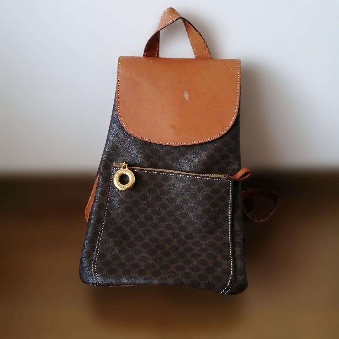 a*c様 CELINE　マカダム　ブラウン レザー リュック　ヴィンテージ CELINE セリーヌ マカダム柄 T06 ブラウン リュック ヴィンテージ PVC