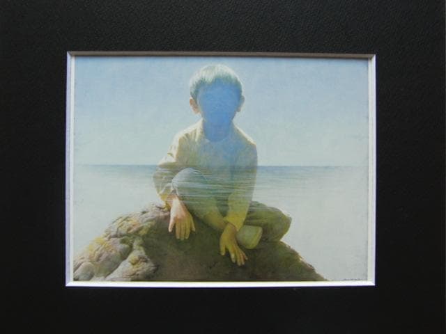 井上司、【遠い海】、希少な画集画、新品高級額・額装付