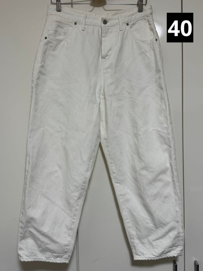 希少！ミナペルホネン always ロールアップ ホワイトデニム 40