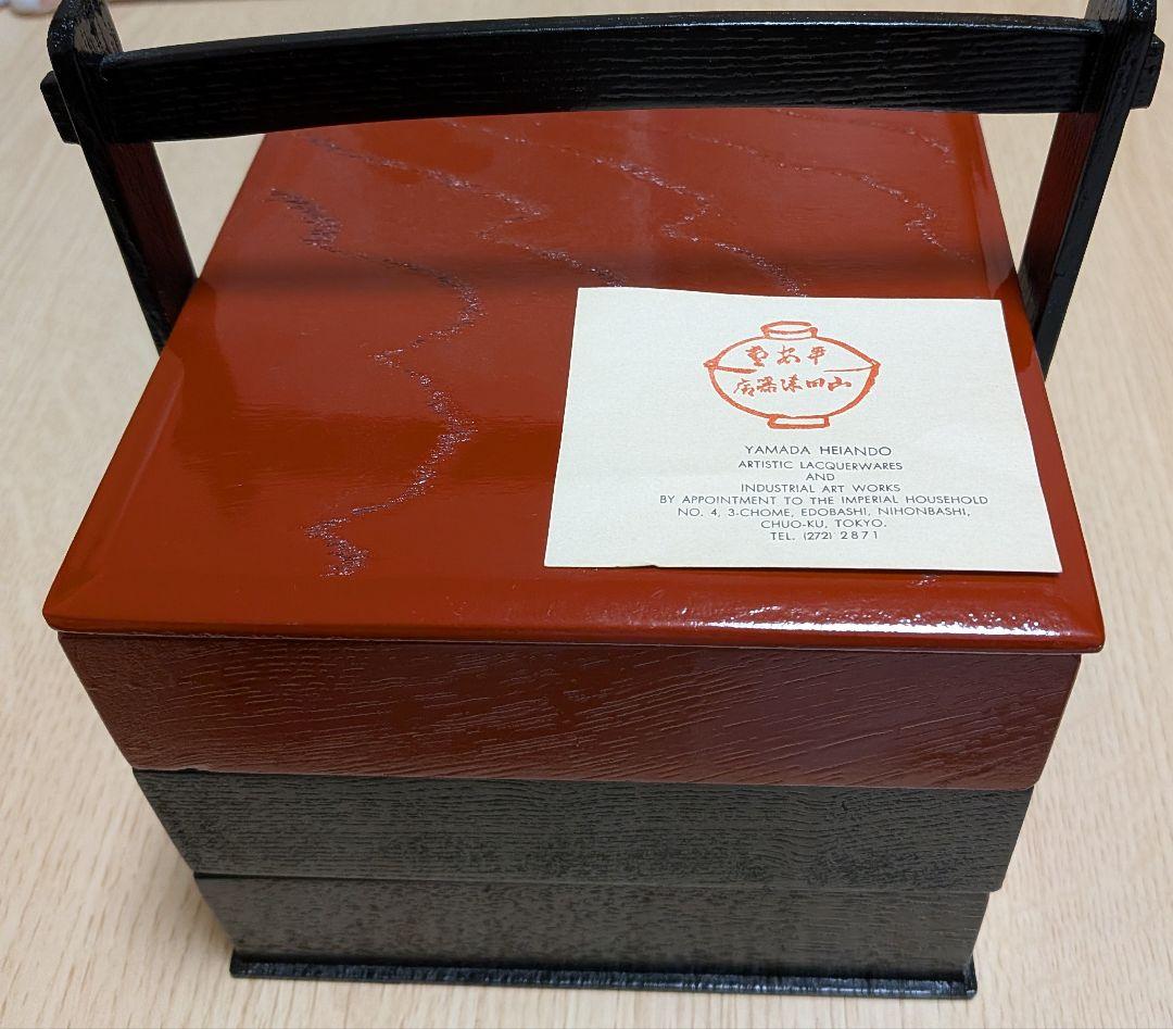 レトロ　宮内庁御用達　山田平安堂乃漆器　重箱