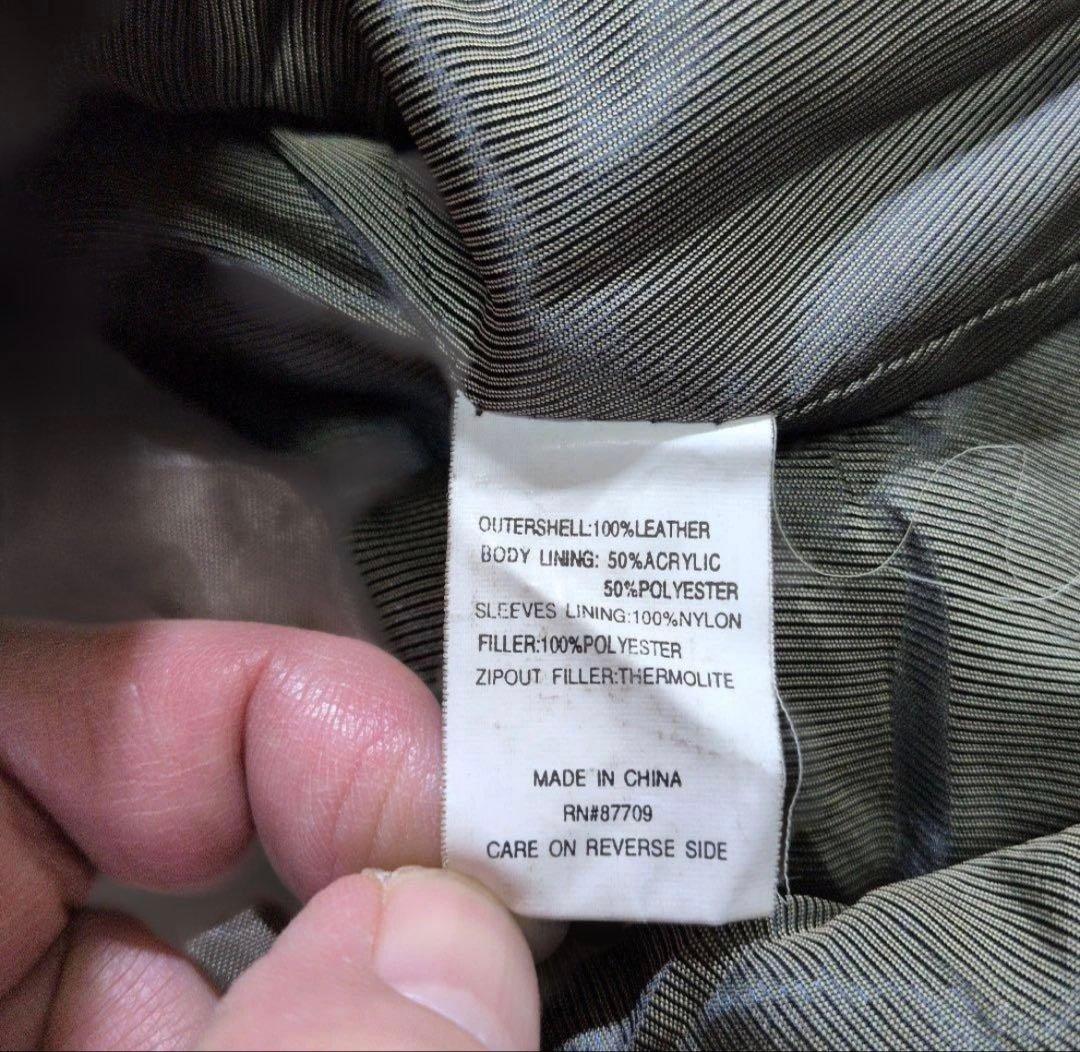 極上のシボ革☆ヴィンテージ カーコート ライナー付 黒 実寸XL相当 超