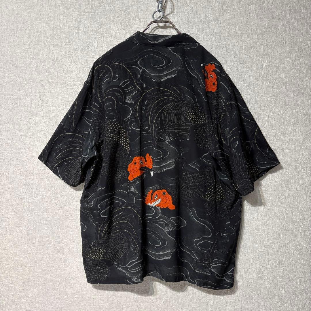 GAKKIN × BUDSPOOL 渦軍鶏 ハワイアン アロハシャツ ブラック - メルカリ