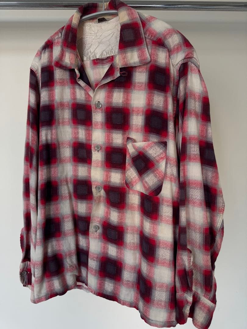 プリントネルシャツ　60s