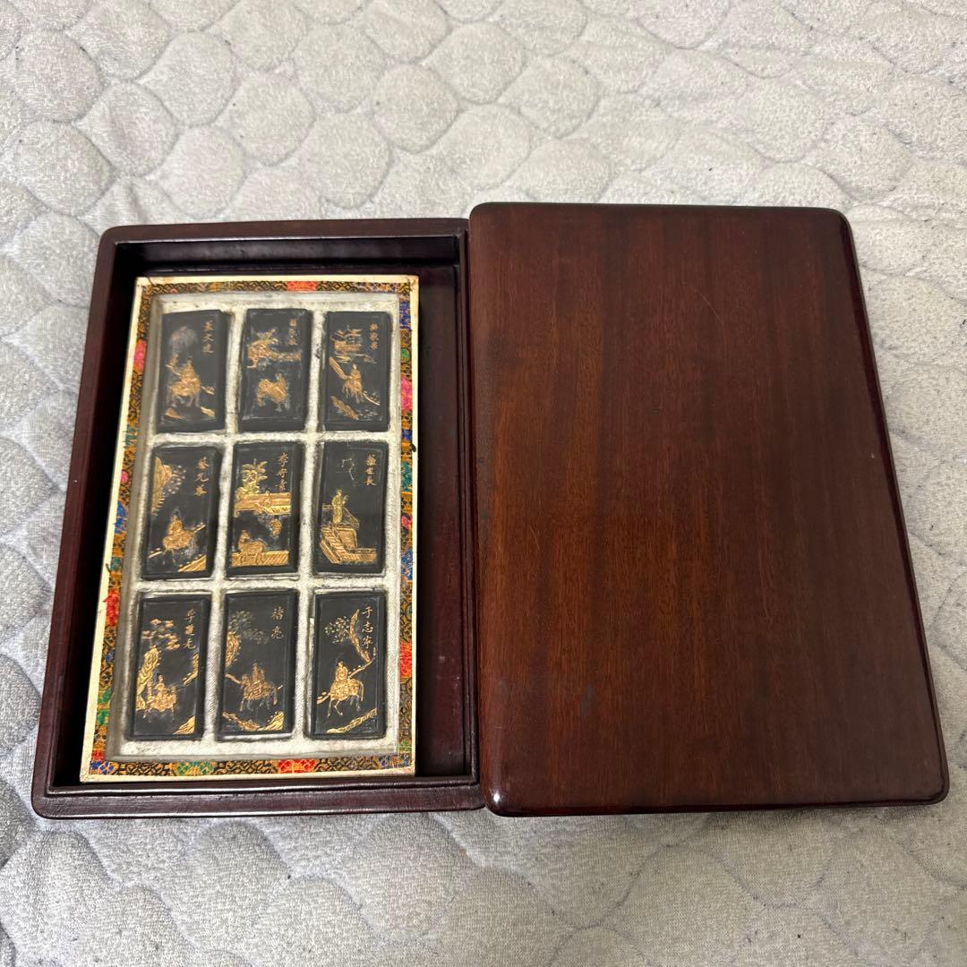 清墨 古墨 書道用具 書法 文房用具 紅木箱付き