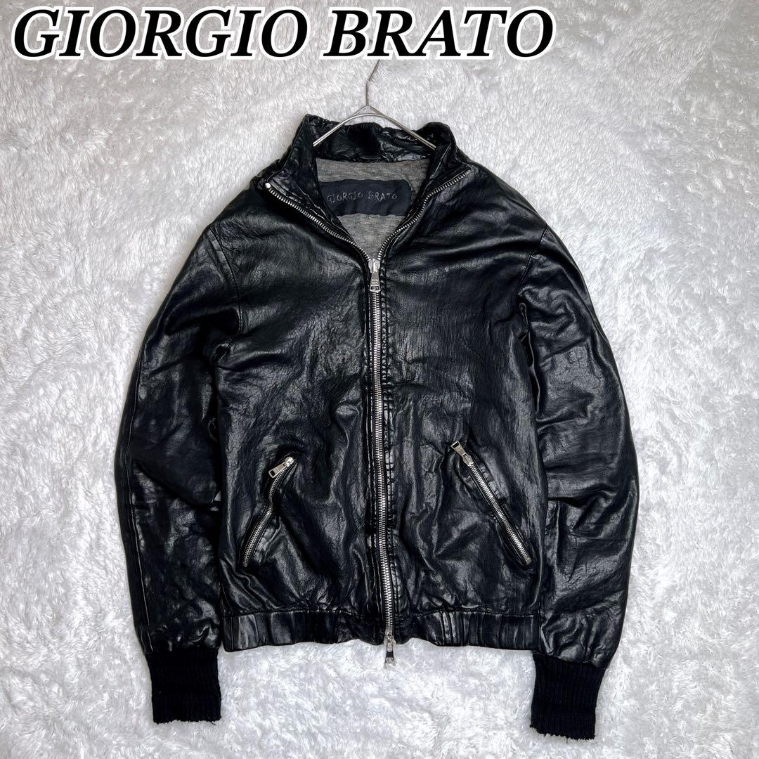美品✨GIORGIO BRATO ジョルジオブラット ラムレザー ジャケット 黒 GIORGIO BRATO（ジョルジオブラット） ジョルジオ ブラート レザー