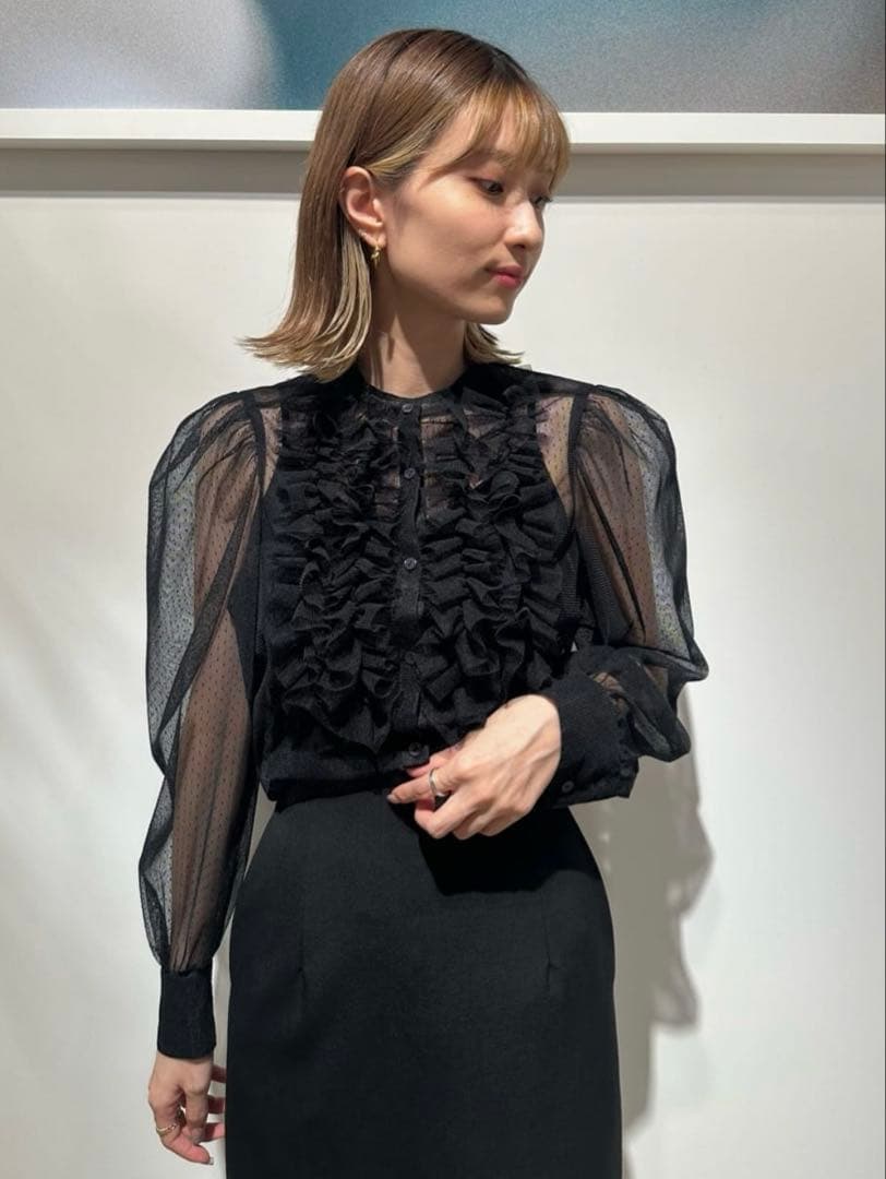 エストネーション♡ドットフリルチュールブラウス